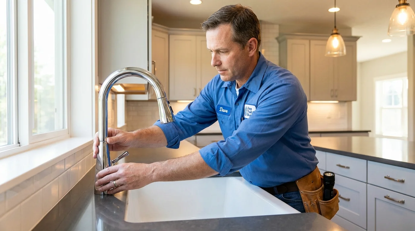 Kitchen faucet installation by Johns Plumbing LLC in Port Republic